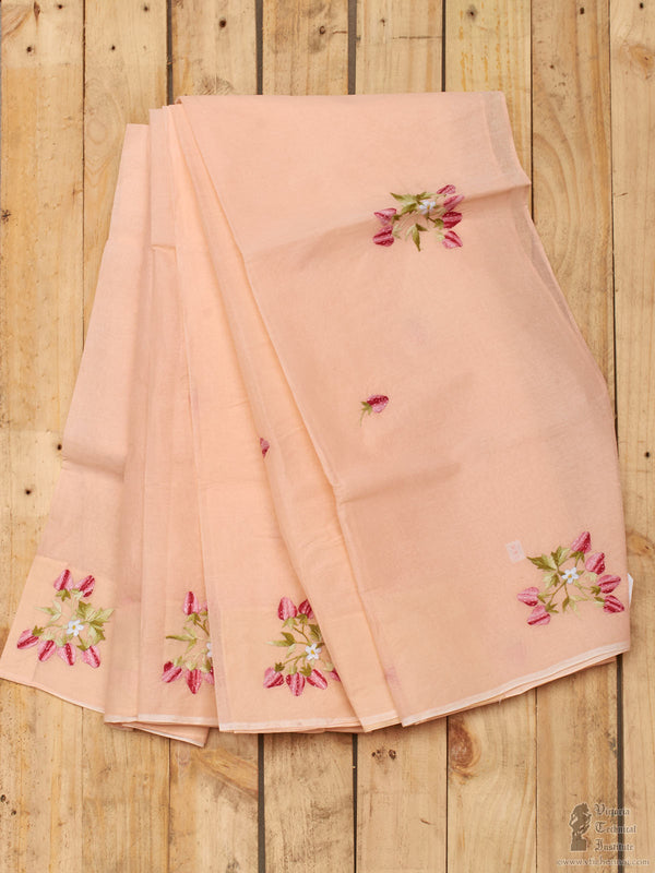 Hand Embroidered Organdy Saree