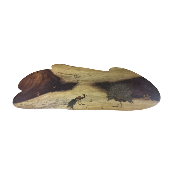 Pair Peacock Rosewood Panel Patch Work