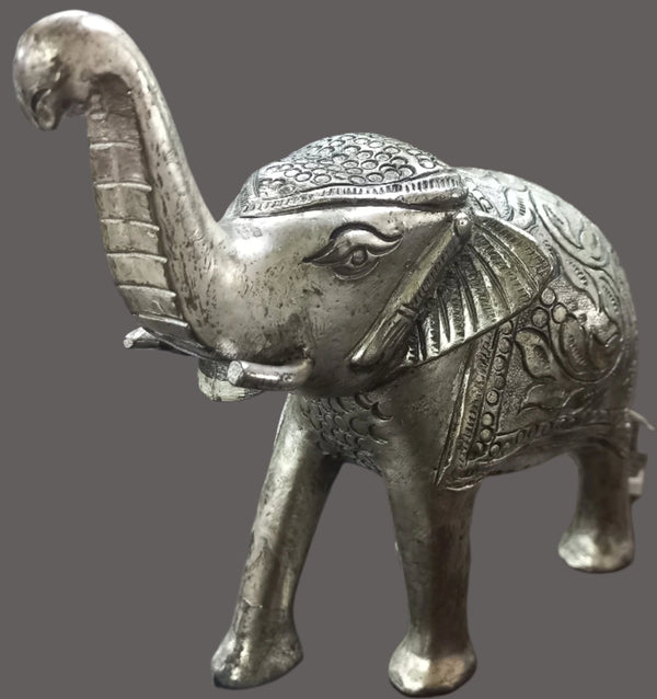 Aluminium Silver Painted Elephant