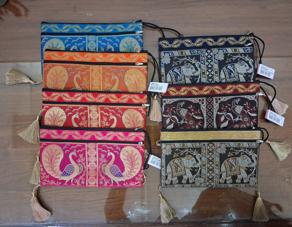 Brocade Silk Stylish Latest Clutch/Purse For Women (Assorted Designs)