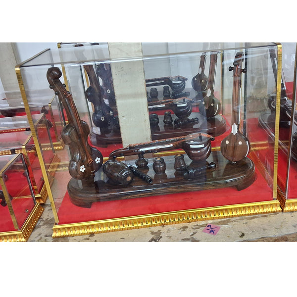 Handmade Wooden Musical Instrument Set for Decorative Showpiece