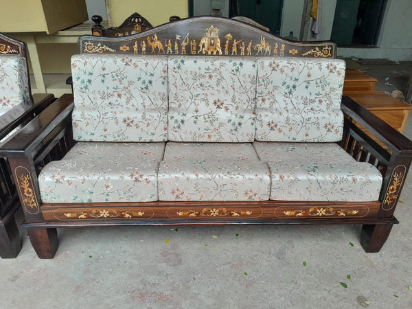 Handmade Wooden Inlaid Sofa Set (3+1+1)