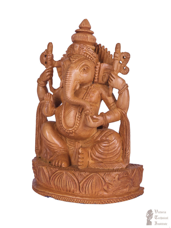 Lord Ganesha on a Multi-Layered Lotus Pedestal 5