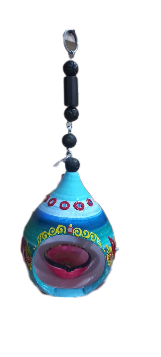 Handmade Terracotta Doom Hanging Kalasam Model Oil Lamp