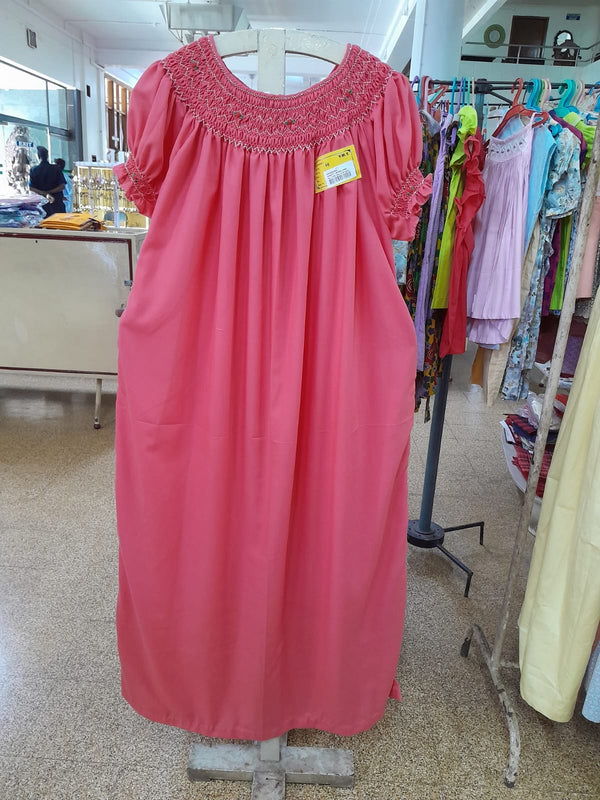 Hand Embroidery Smocking Nighty