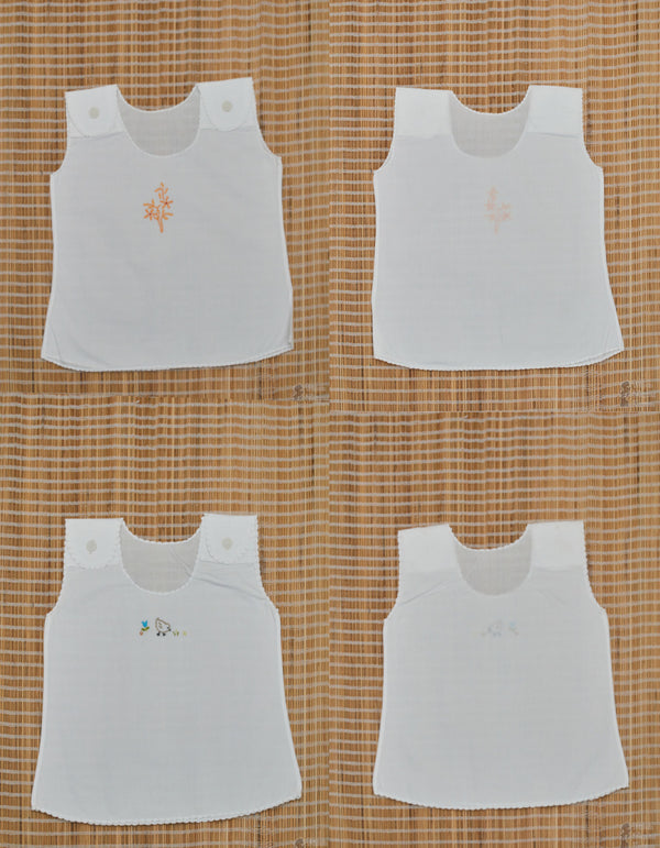 Hand Embroidered New Born Baby Vest