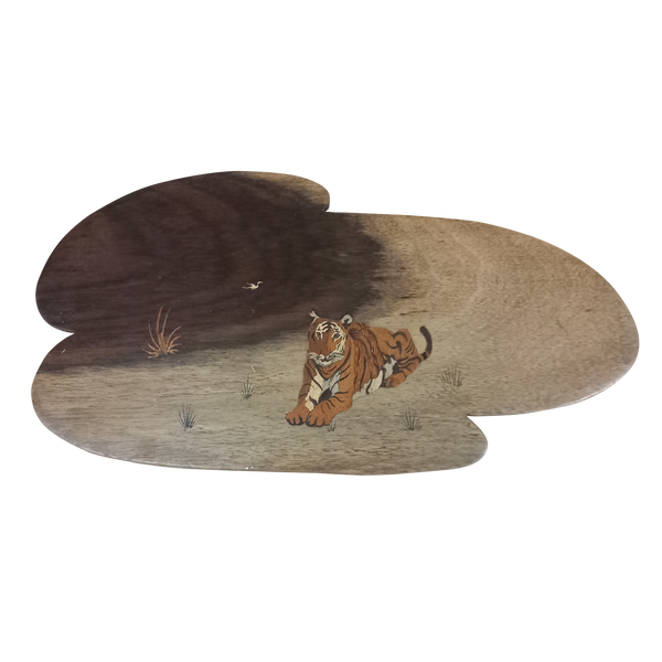 Sitting Tiger Rosewood Patch Work Panel