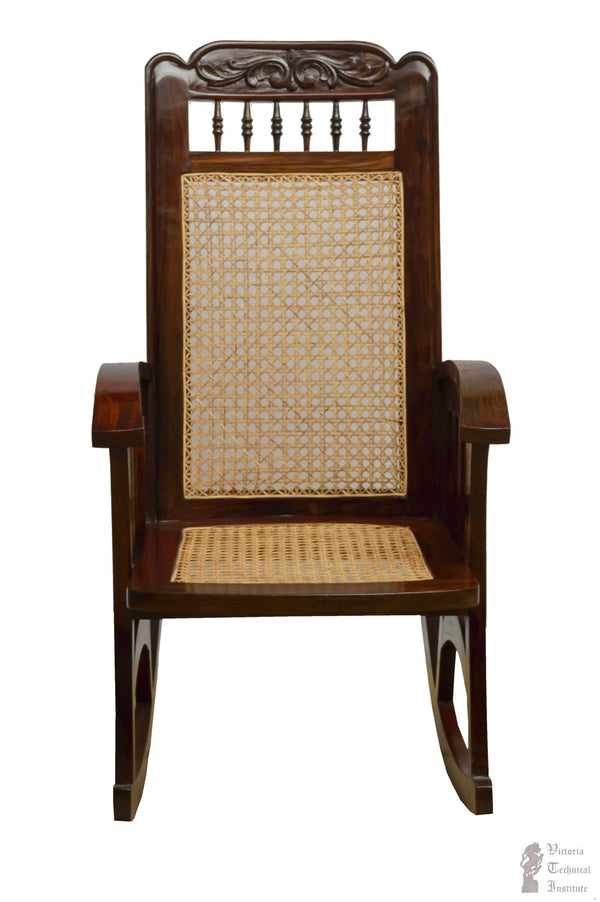 Handmade Rosewood Cane Weaving Rocking Chair