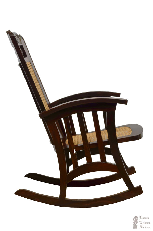 Handmade Rosewood Cane Weaving Rocking Chair