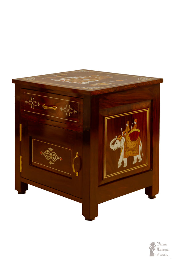 Rose Wood Inlaid Bed Side Table