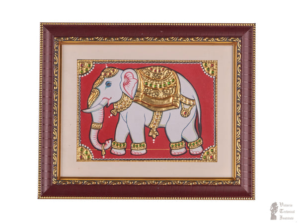 Handmade Elephant Design Tanjore Painting