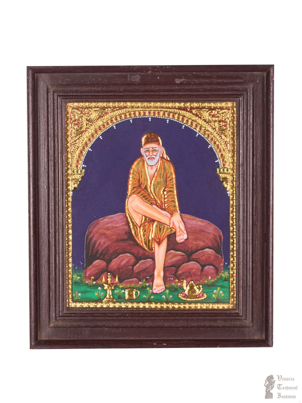 Handmade Shirdi Sai Baba Tanjore Painting