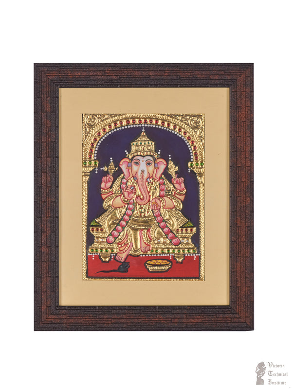 Handmade Lord Ganesha Tanjore painting