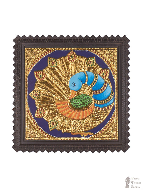Handmade Peacock Tanjore Painting