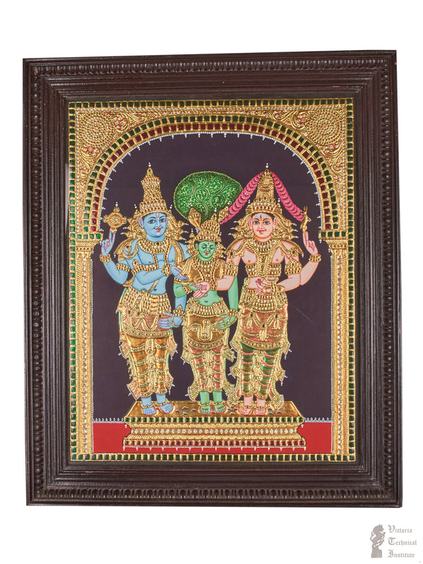Handmade Meenakshi Thirukalyanam Tanjore Painting