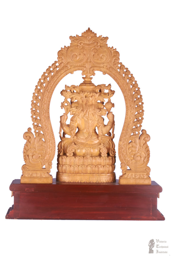 Handmade Sandal Wood Ganesha Statue With Arch
