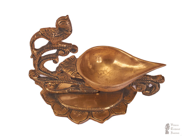 Brass Parrot Design Oil Lamp