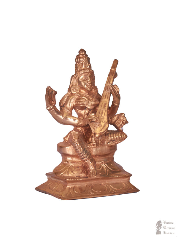 Bronze Sitting Saraswathi Statue