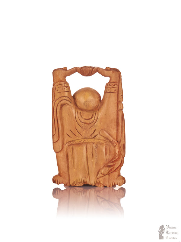 Handmade Sandal Wood Happy Man / Laughing Buddha Statue