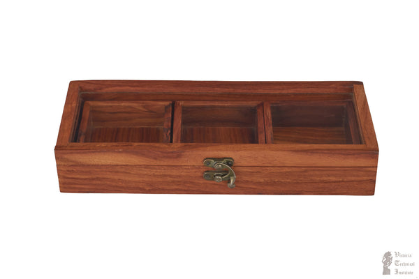 Handmade Sheeshamwood 3 Part Spice box