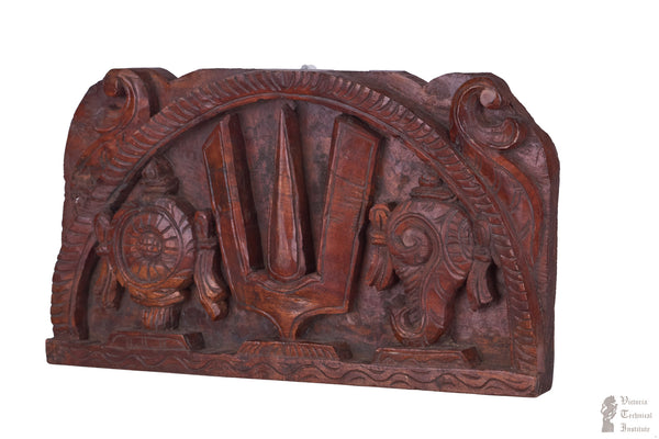 Handmade Wooden Shanku Chakram Namam Wall Panel
