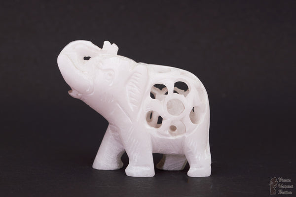 Handcrafted Stone Trunk Up Elephant