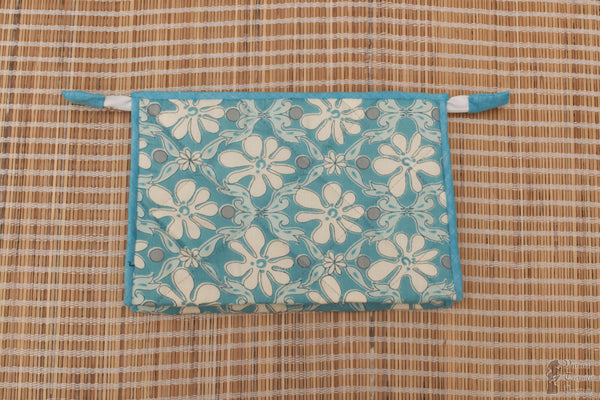 Handmade Floral Print Cotton Zipper Pouch(Assorted Colours)