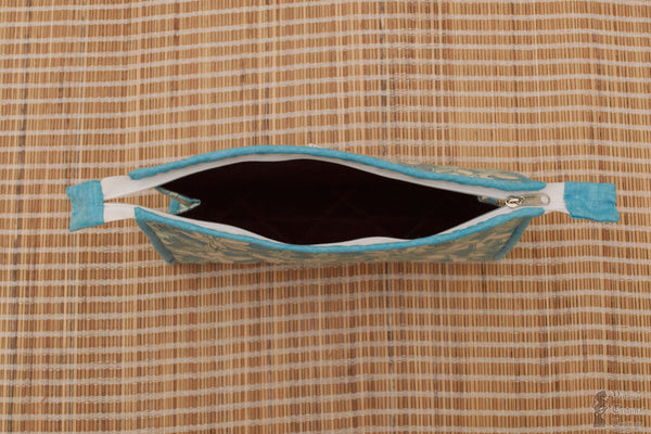 Handmade Floral Print Cotton Zipper Pouch(Assorted Colours)