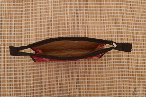 Handmade Floral Print Cotton Zipper Pouch