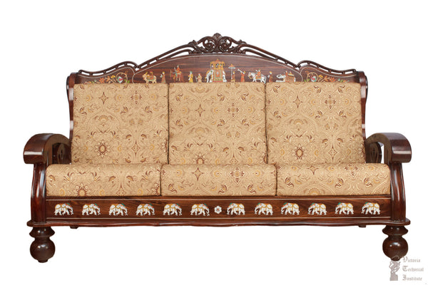 Handmade Wooden Inlaid Sofa Set (3+1+1)