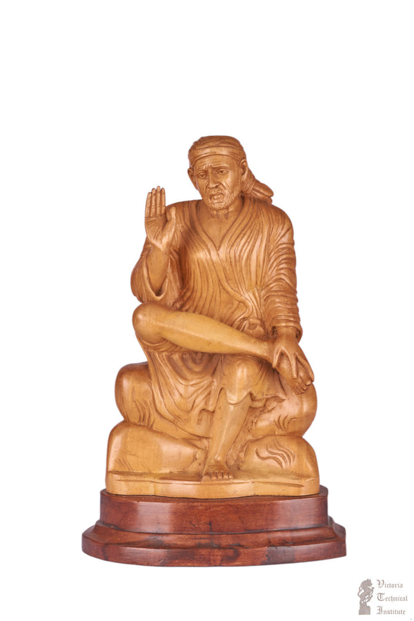 Handmade Wooden Sai Baba Statue