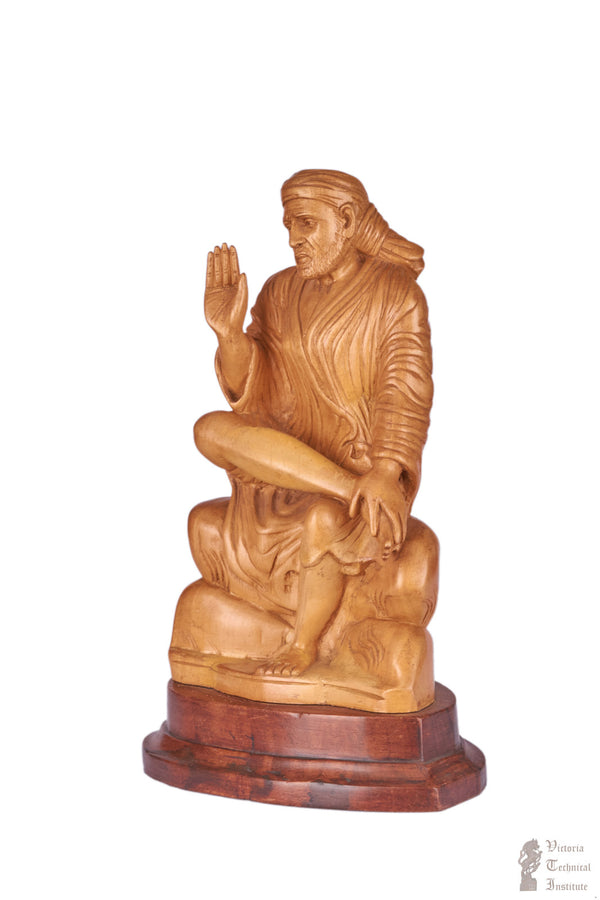 Handmade Wooden Sai Baba Statue