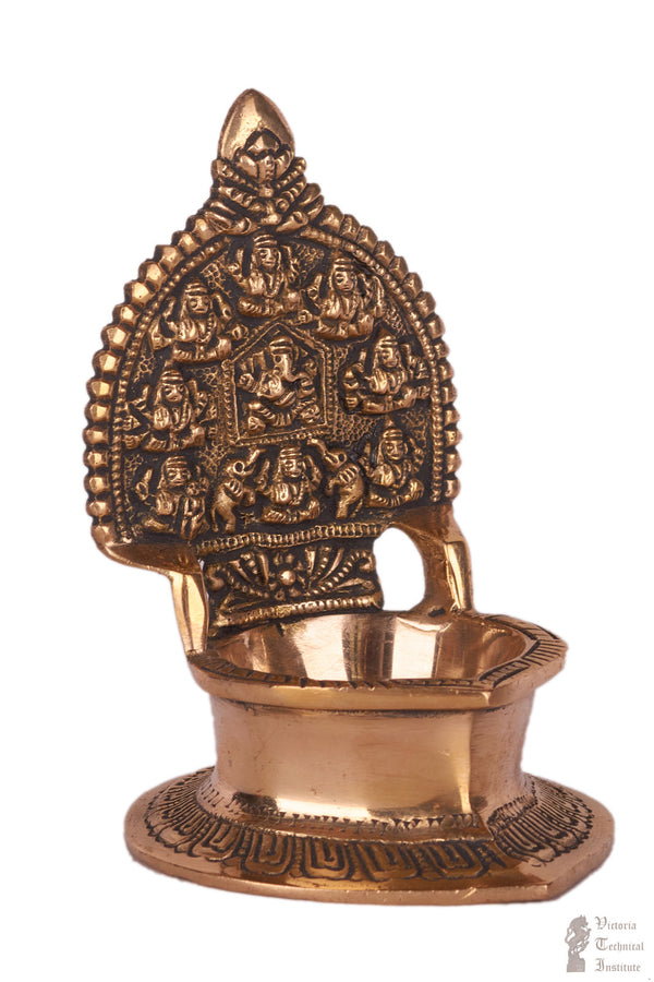 Brass Ashtalakshmi Diya Lamp Vilakku