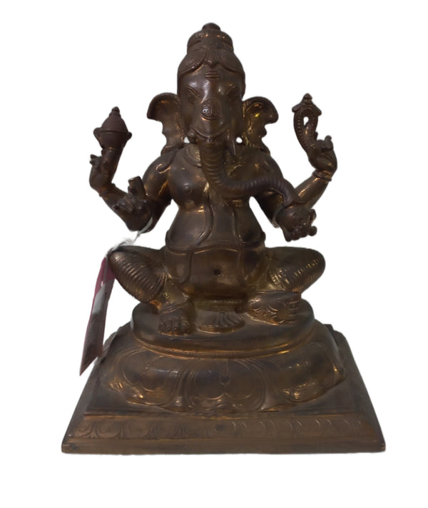 Bronze Sitting Ganesh New Finish 9