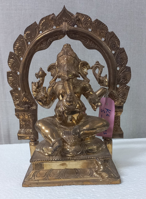 Bronze Sitting Ganesh With Arch 12