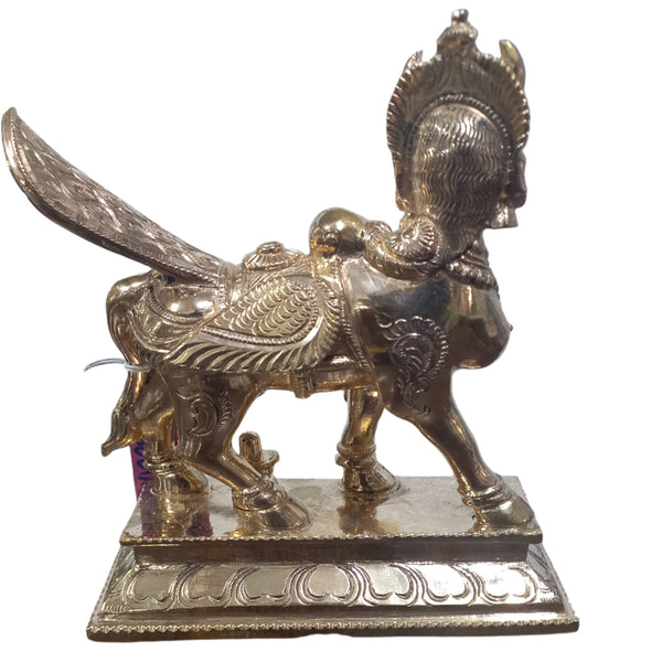 BRONZE KAMADHENU STANDING W/ LINGAM 7