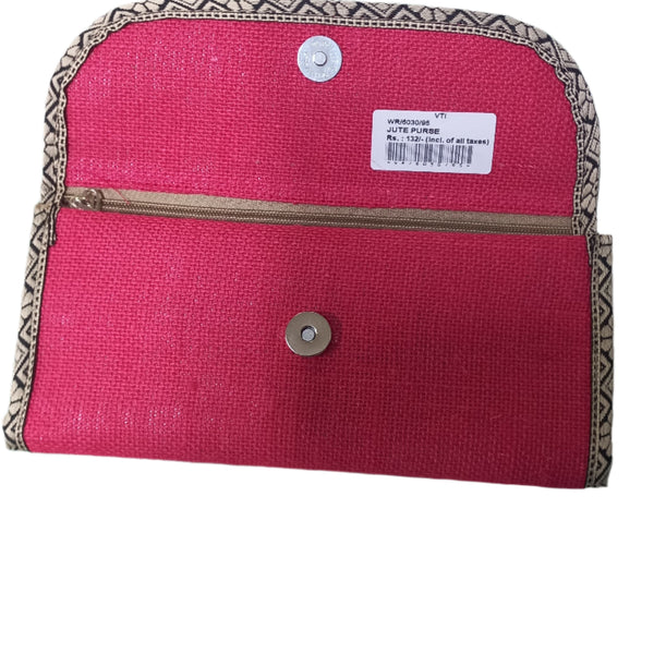 Jute Double Fold Hand Purse