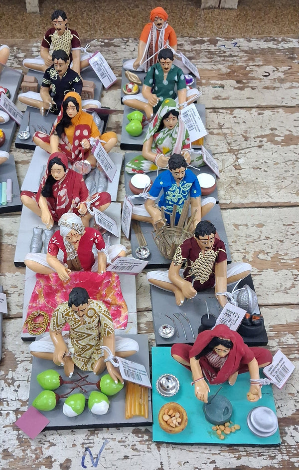 Clay Occupational Worker Navaratri Decoars (Assorted Designs)