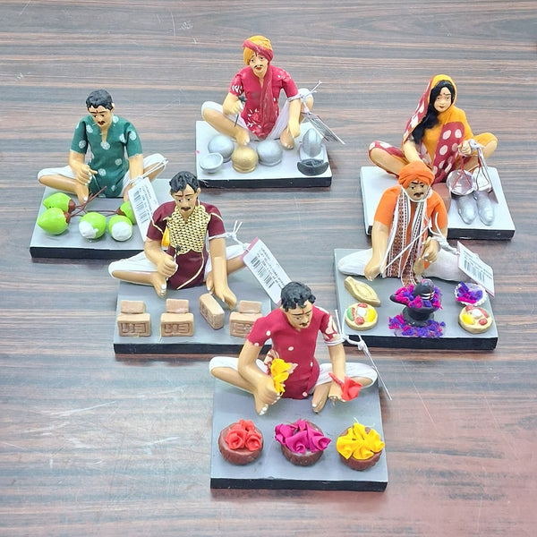 Clay Occupational Worker Navaratri Decoars (Assorted Designs)