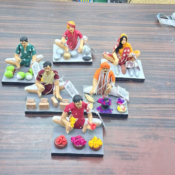 Clay Occupational Worker Navaratri Decoars (Assorted Designs)