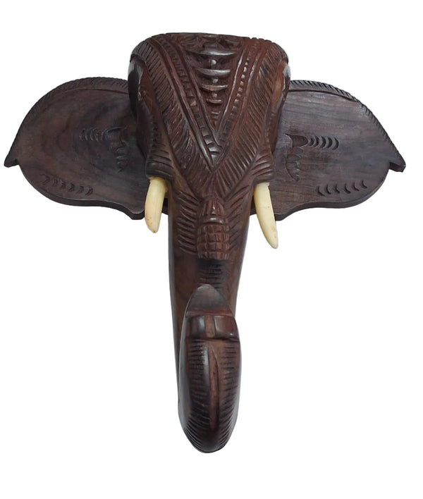 10'' HandMade Wooden Elephant  Head Wall Hanging