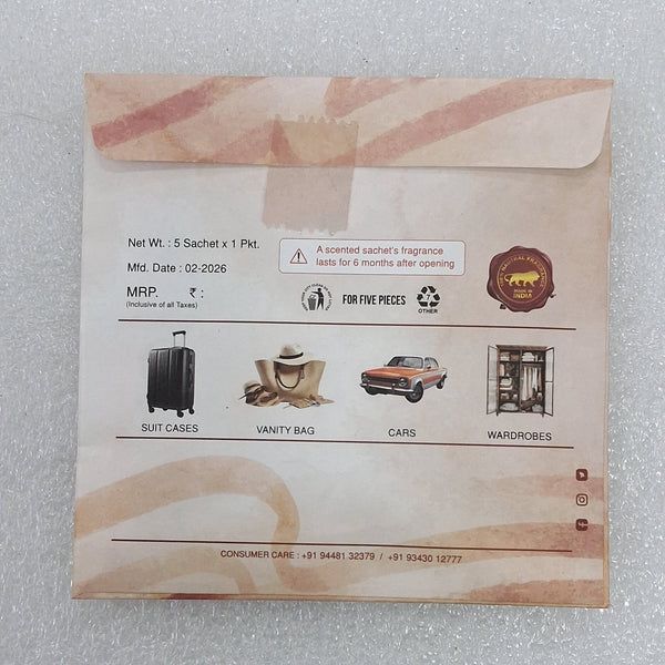 Sandal Fragrance Sachets – Long-Lasting Aroma Fresheners (Pack of 5)