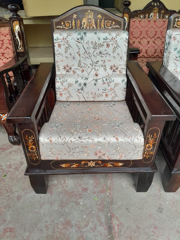 Handmade Wooden Inlaid Sofa Set (3+1+1)