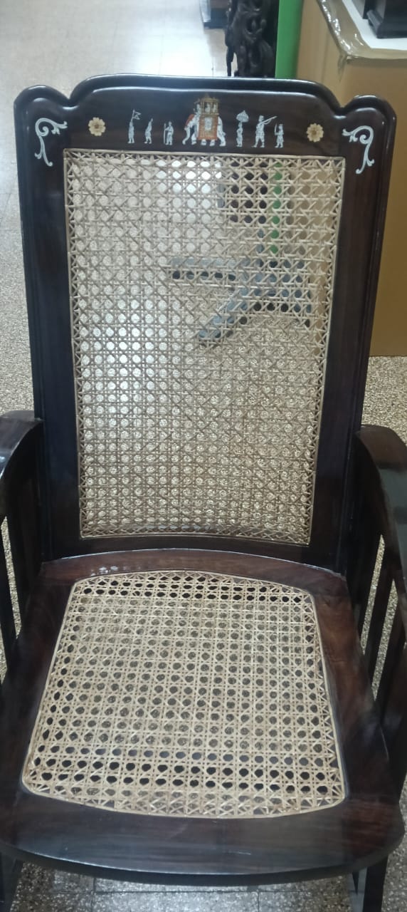 Handmade Rosewood Cane Weaving Rocking Chair