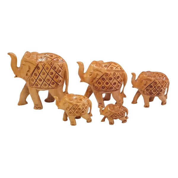 Handmade Wooden Carved Assorted Animals Set (Set of 5)