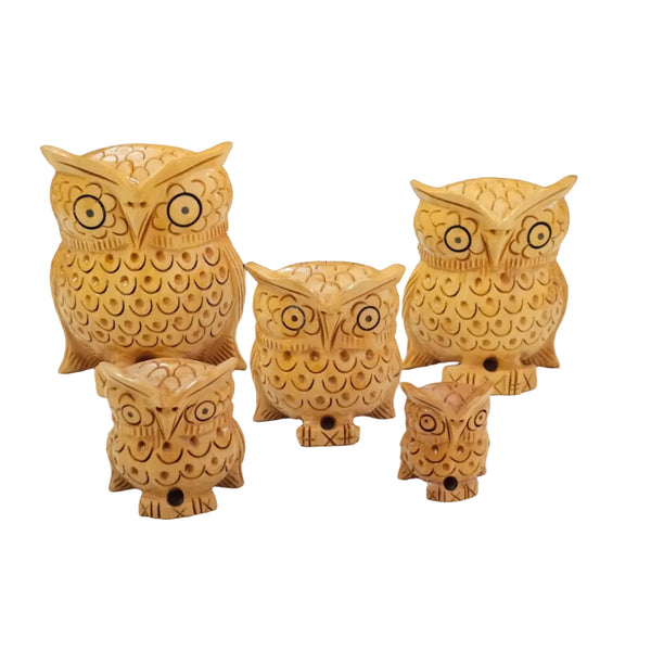 Handmade Wooden Carved Assorted Animals Set (Set of 5)