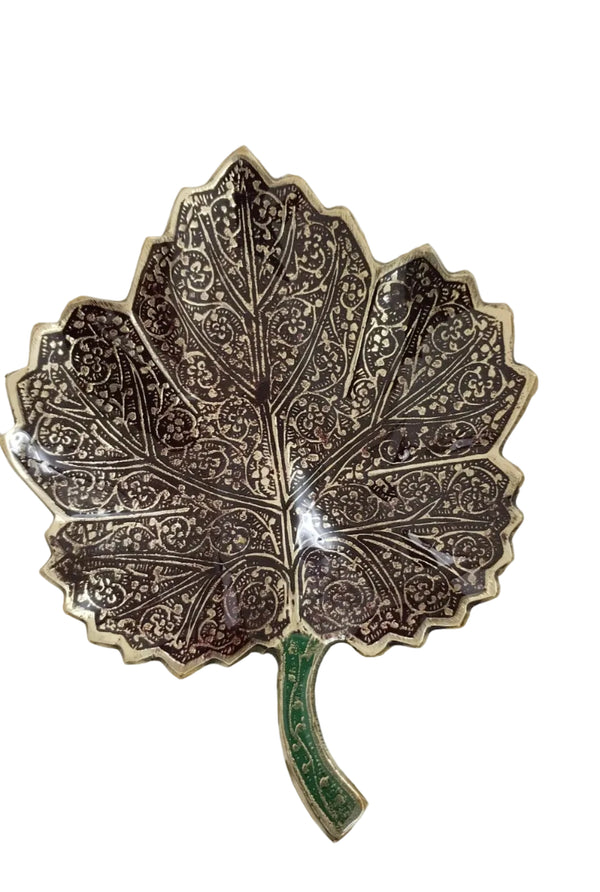 Brass Enamel leaf pin Tray