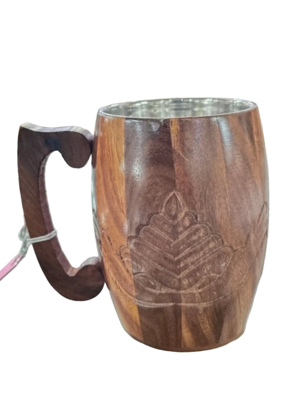 Handmade Sheesham Wood Coffee Mug With Handle