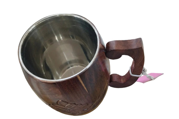 Handmade Sheesham Wood Coffee Mug With Handle