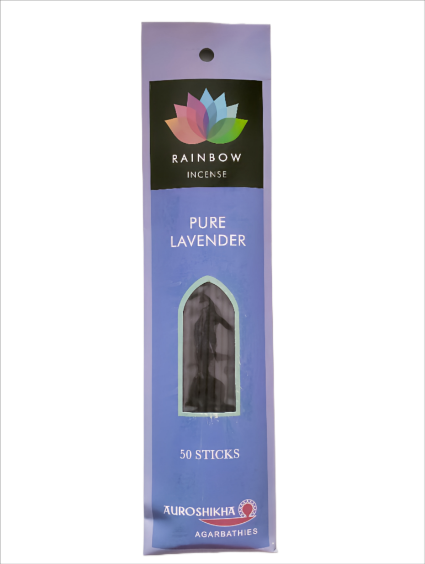 Auroshikha Pure Lavender Incense Sticks - 50 Pcs | Rainbow Agarbatti/ Agarbathi for Pooja